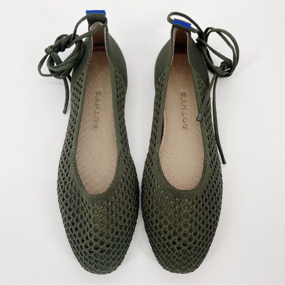 Rothy's Shoes - Rothy’s The Square Wrap Around Mesh Vert Green Convertible Ballet Flat